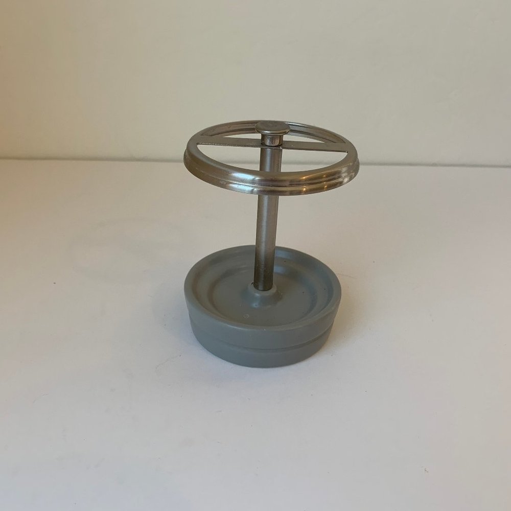 Toothbrush Toothpaste Razor Holder Gray Ceramic & Metal